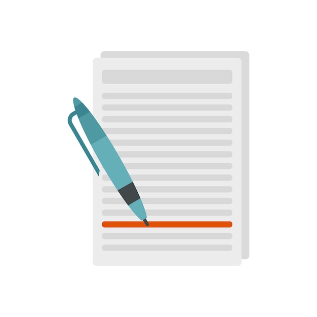 Essay-Bearbeitungssymbol Flache Illustration des Essay-Bearbeitungsvektorsymbols isoliert auf weißem Hintergrund