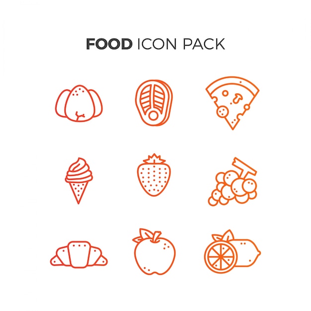 Vektor essen icon pack