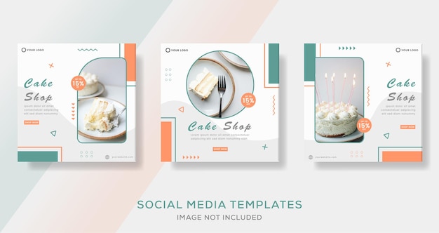Essen kulinarischer Kuchen Menü Banner für Social Media Template Post Premium