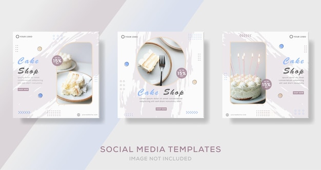 Essen kulinarischer kuchen menü banner für social media template post premium