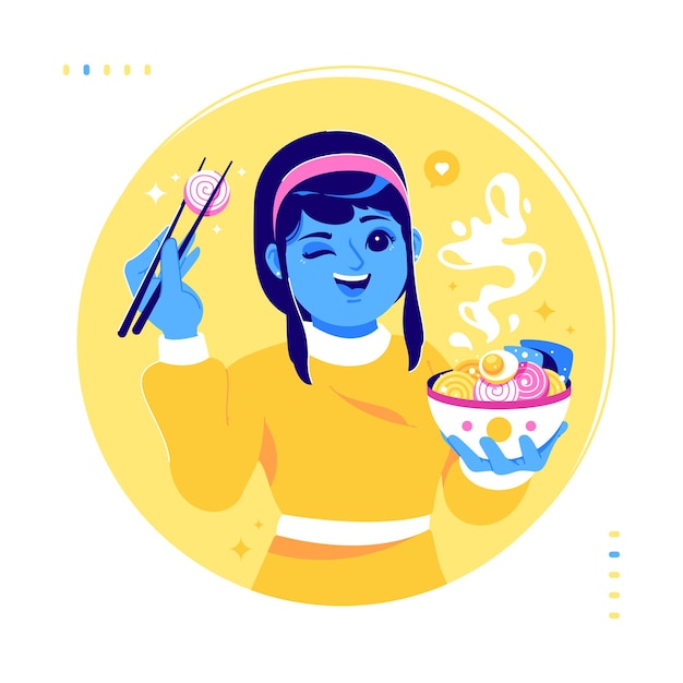 Essen ramen nudel illustration hintergrund