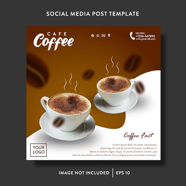 Essen und Getränke Restaurant- und Café-Werbeaktion Verkauf Social-Media-Post oder Flyer-Vorlage