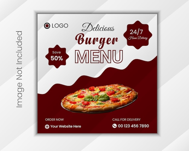 Vektor essen- und restaurant-bannervorlage für soziale medien