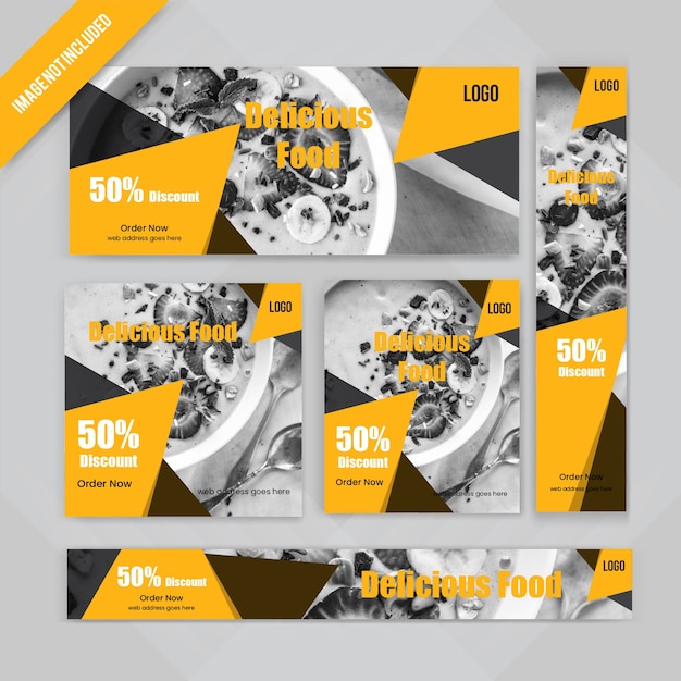 Vektor essen web banner set