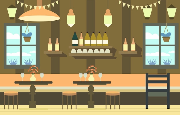 Esstisch für das Abendessen der Kunden in einem Café-Restaurant mit moderner Innenarchitektur