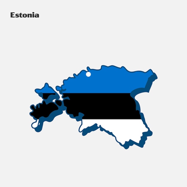 Estland country nation flag map infografik