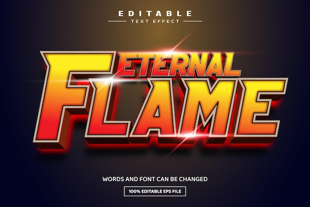 Eternal Flame 3D-Editierbare Texteffektvorlage