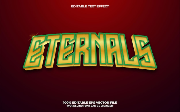 Eternals 3d bearbeitbarer texteffekt