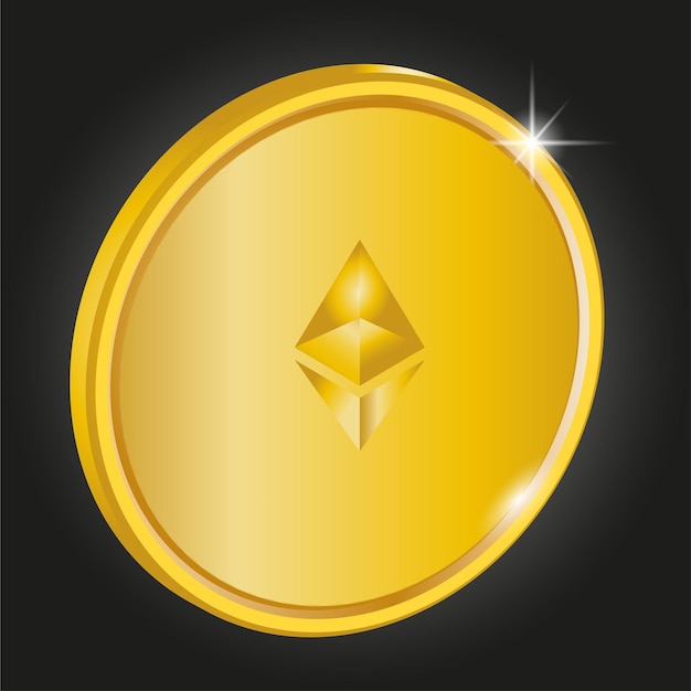 Ethereum goldene Münze, Kryptowährungskonzept