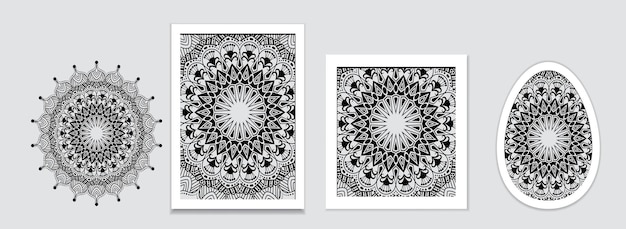 Ethnisch, Buntes, Runder, Zier, Henna, Mandala, Blumenhintergrund, Design, Vektor, Illustration