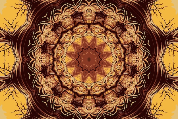 Ethnische helle Mandalaartblumenmuster-Antistresstherapiemusterillustration