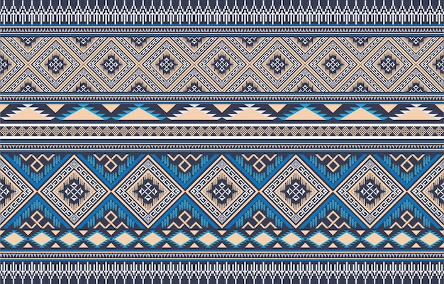 Ethnische Stammes- Motive des Boho-Musters geometrischer nahtloser Vektorhintergrund. Coole Ikat-Tribal-Motive