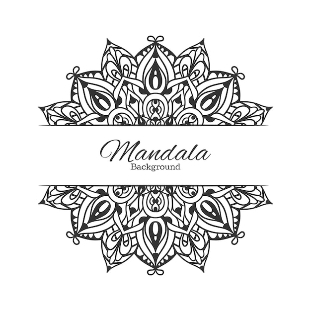 Vektor ethnisches mandala-rundes ornament-muster mit textraum