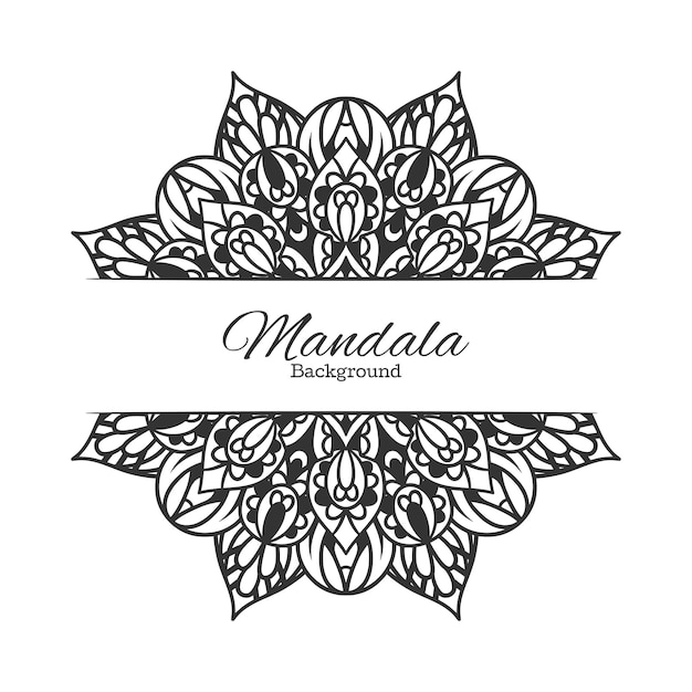 Vektor ethnisches mandala-rundes ornament-muster mit textraum