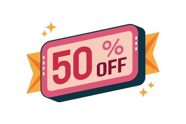 Etikett Rechteck 50 off Vektor Kunstwerk Illustration Bild