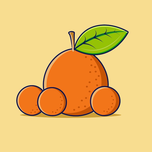 Etwas frische orange groß und klein für ikonenfrucht-vektorillustration