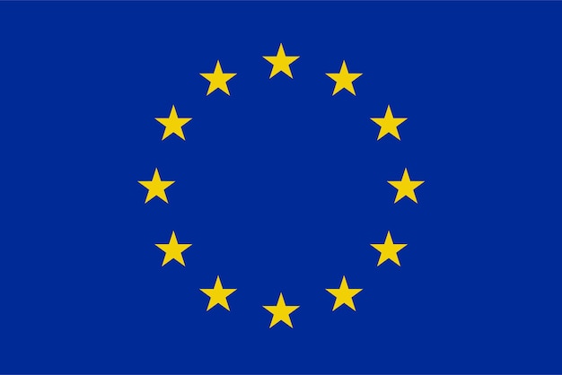 EU-Flagge im flachen Stil für Druck und DesignVektorillustration