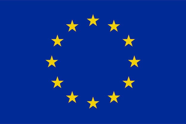 EU-Flagge im flachen Stil für Druck und DesignVektorillustration