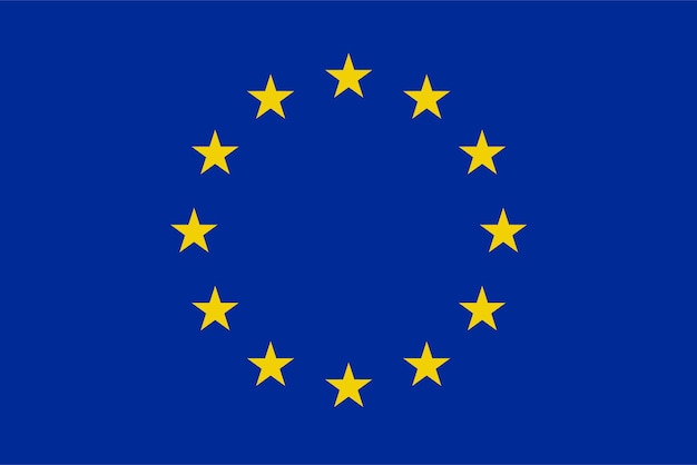 Vektor eu-flagge im flachen stil für druck und designvektorillustration