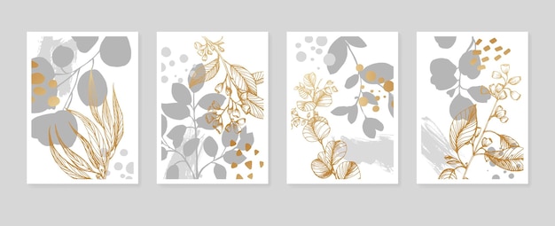 Eukalyptus handgemalte illustrationen für die wanddekoration minimalistische blume im skizzenstil