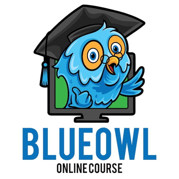 Eule online-kurs logo maskottchen vorlage