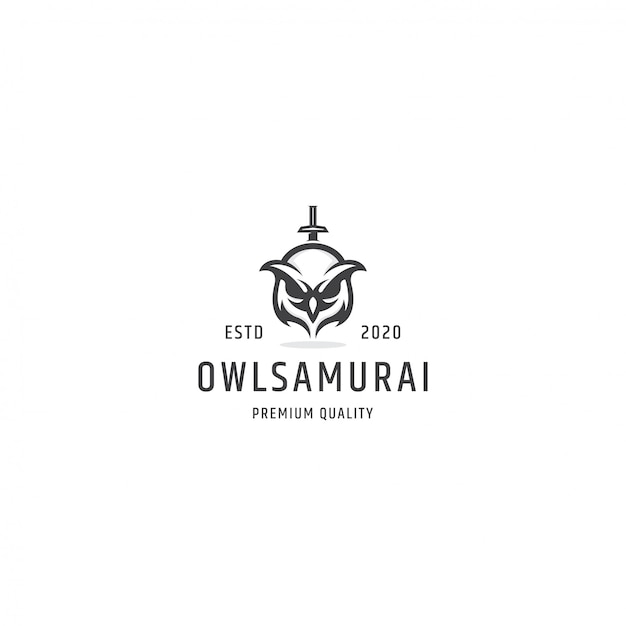 Eule samurai logo vintage