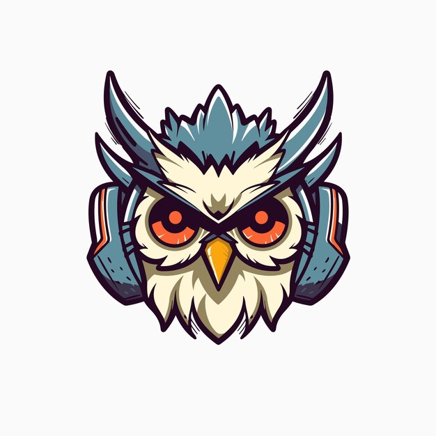 Eulen-design-gaming-logo esport gaming teams angry owl maskottchenkopf