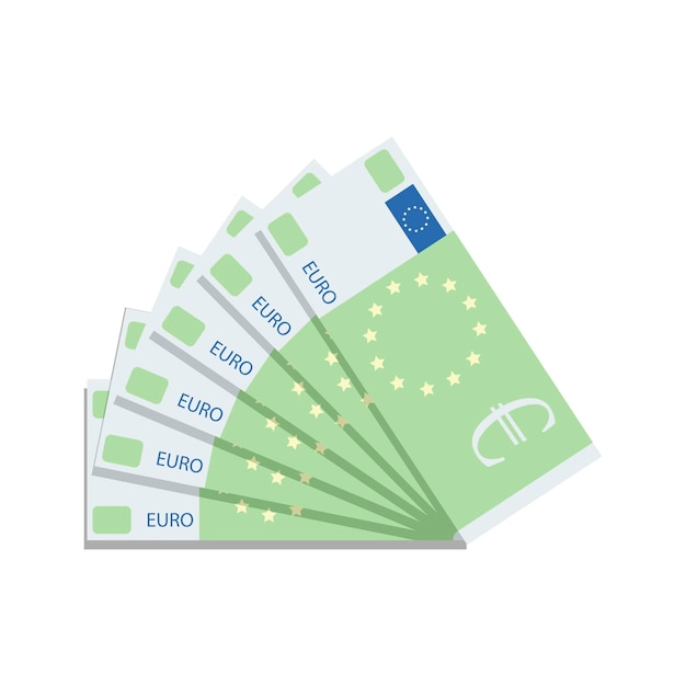 Vektor euro-banknoten-fan