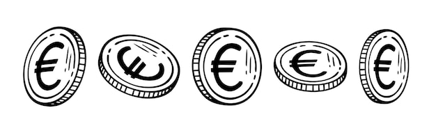 Europäische währung euro auf weißem hintergrund vektor-illustration