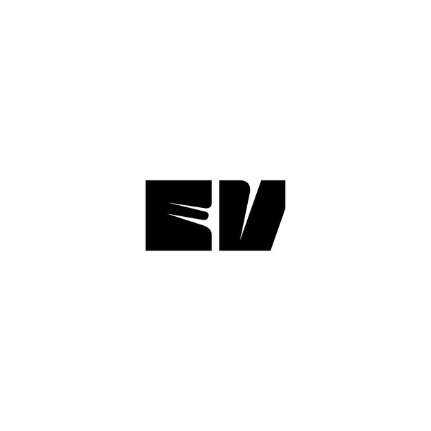 EV-Monogramm-Logo-Design, Buchstabe, Text, Name, Symbol, monochromes Logo, Alphabet-Zeichen, einfaches Logo