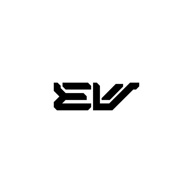 EV-Monogramm-Logo-Design, Buchstabe, Text, Name, Symbol, monochromes Logo, Alphabet-Zeichen, einfaches Logo