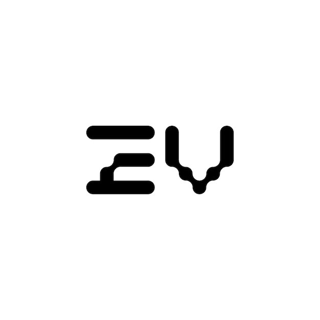 Vektor ev-monogramm-logo-design, buchstabe, text, name, symbol, monochromes logo, alphabet-zeichen, einfaches logo