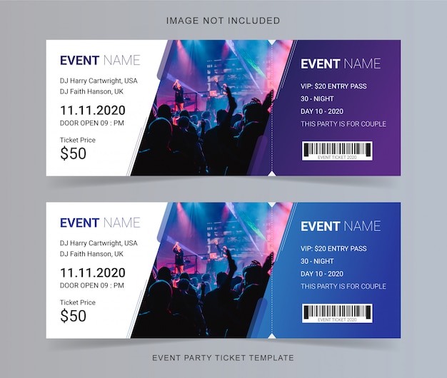 Vektor event ticket template design