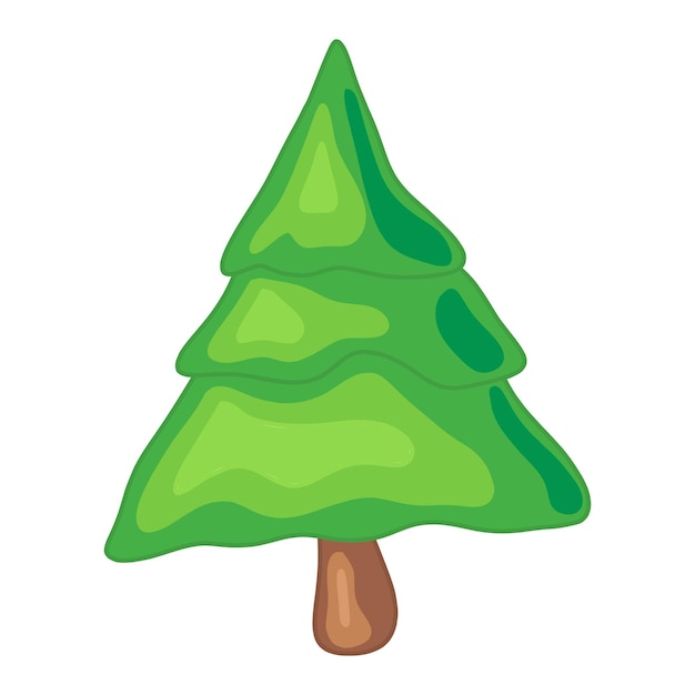 Evergreen weihnachtsbaum handgezeichnete isolierte vektorgrafik