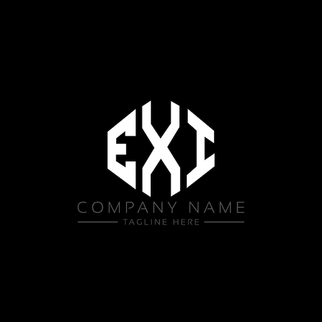EXI Buchstaben-Logo-Design mit Polygon-Form EXI Polygon- und Würfelform Logo-Design EXI Sechseck-Vektor-Logos-Schablone weiße und schwarze Farben EXI Monogram Geschäfts- und Immobilien-Logo