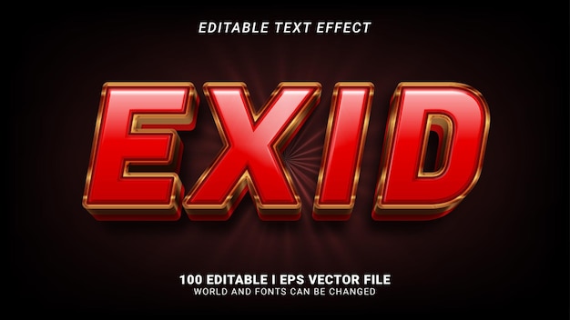 Vektor exid-texteffekt im 3d-stil