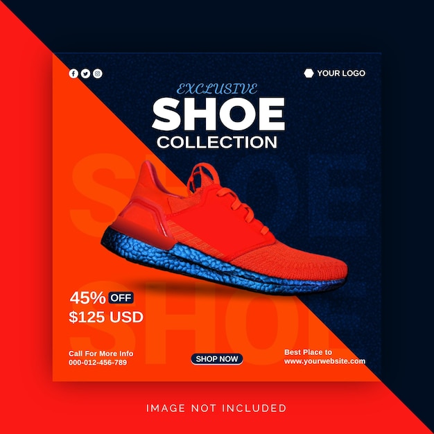 Exklusive schuhe kollektion instagram banner social media post template