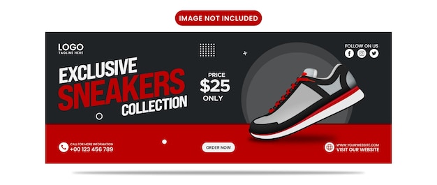 Exklusives Social-Media-Banner-Vorlagendesign der Sneaker-Kollektion