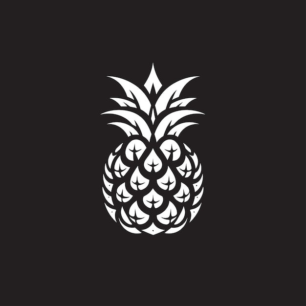 Exotische eleganz vektor ananas abzeichen tropisch chic schwarz logo glyph