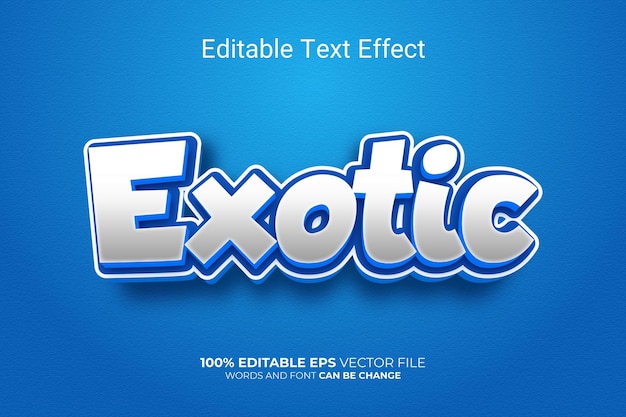 Exotischer 3d-editierbarer text-effekt-stilvektor