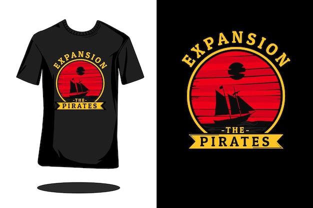 Expansion piraten retro-silhouette-t-shirt-design