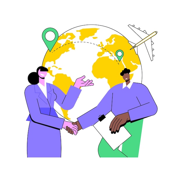 Expat Arbeit abstraktes Konzept Vektor Illustration