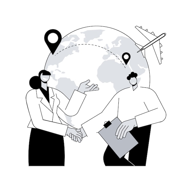Expat Arbeit abstraktes Konzept Vektor Illustration