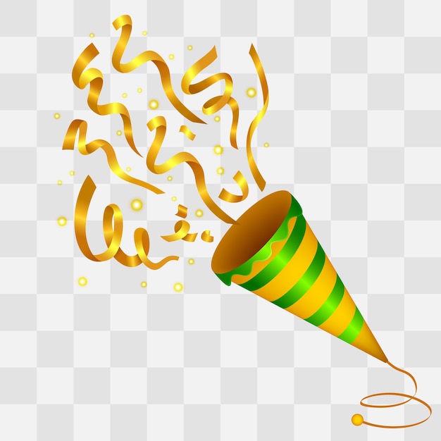Explodierender goldener Konfetti-Popper-Hintergrund