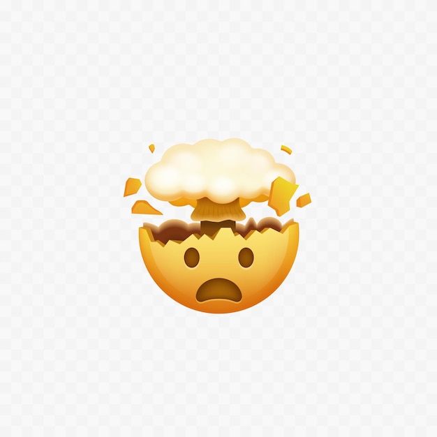 Explodierendes Geistes-Symbol Überraschendes Gesicht Isolierter Vektor