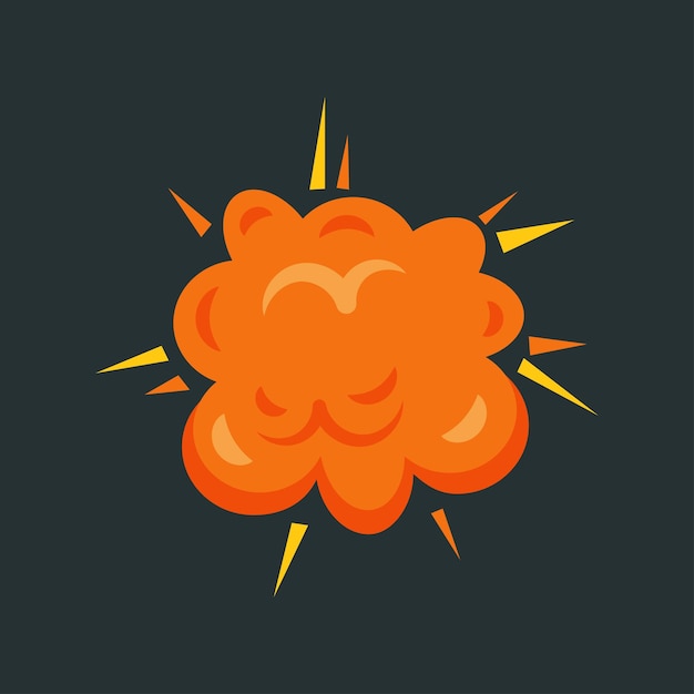Vektor explosive kollision, dynamit- oder bombenexplosion, feuer. vektor-illustration