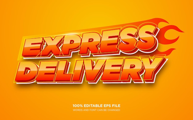 Express delivery 3d bearbeitbarer textstileffekt