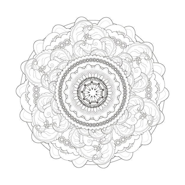 Exquisites mandala-musterdesign in schwarzweiss