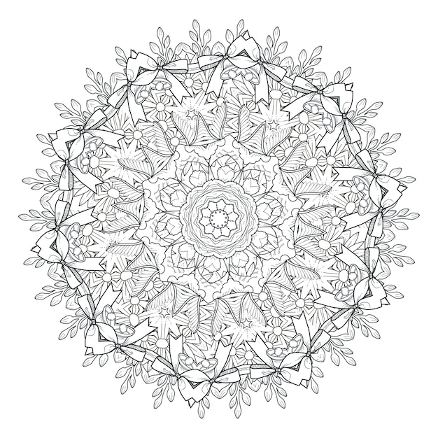 Exquisites mandala-musterdesign in schwarzweiss