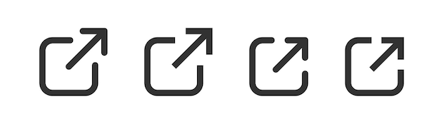 Externes Link-Symbol Sharing-Schaltfläche Seite im neuen Fenster öffnen Vektor-Illustration